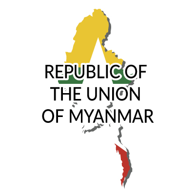 ミャンマー連合共和国無料フリーイラスト｜英語・国旗付